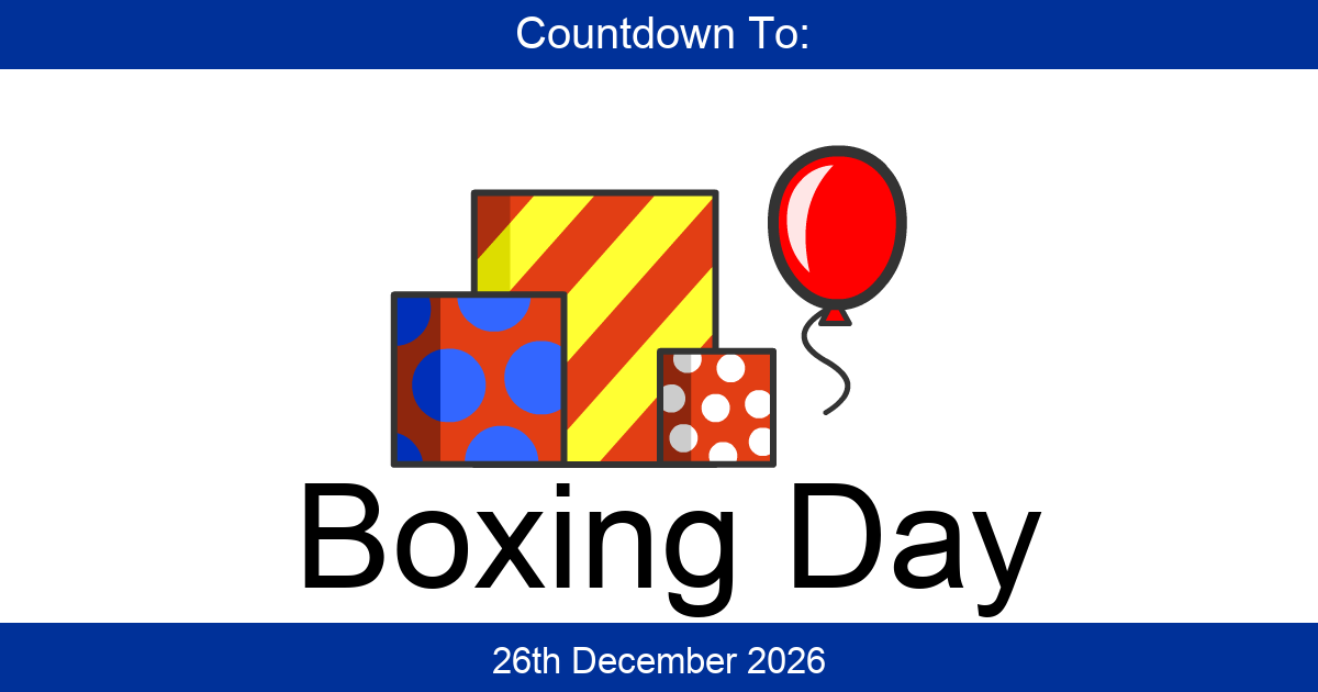 Countdown To Boxing Day | Days Until Boxing Day