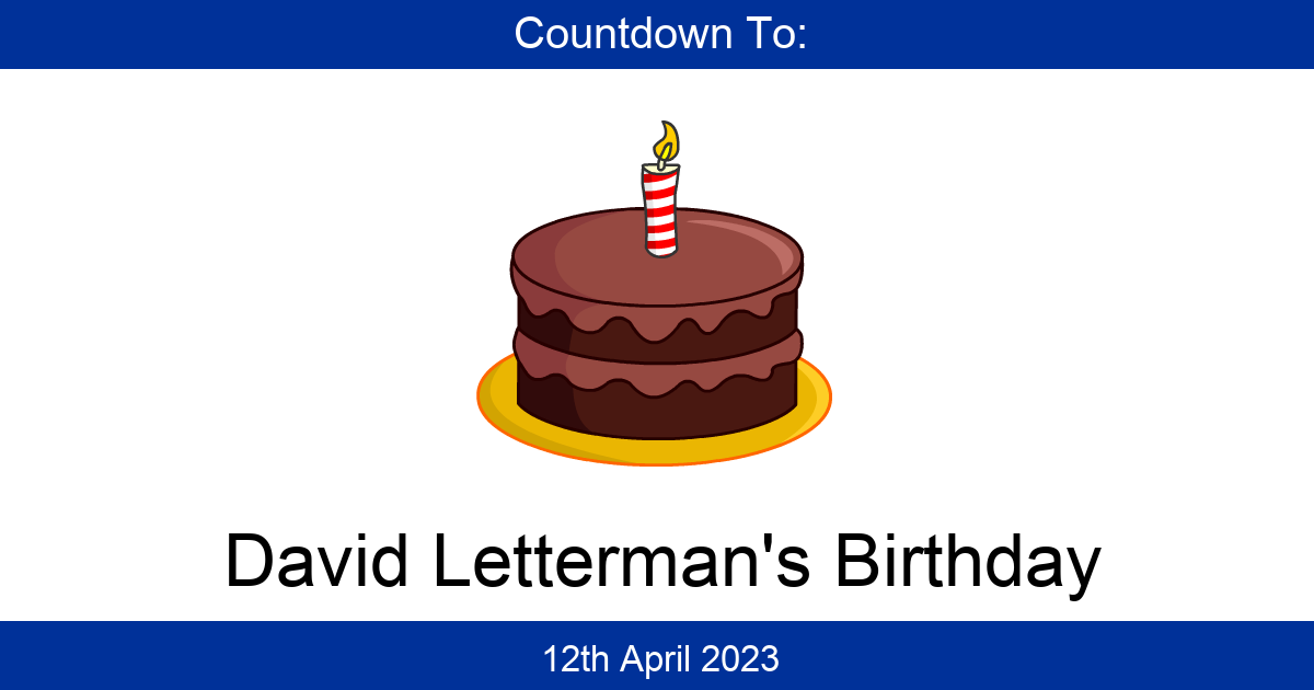 Countdown To David Letterman’s Birthday | Days Until David Letterman’s