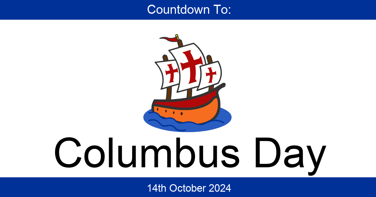 Columbus Day 2025 Countdown Date Carri Cristin