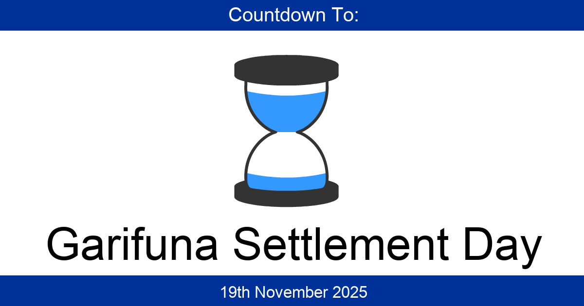 Countdown To Garifuna Settlement Day | Days Until Garifuna Settlement Day