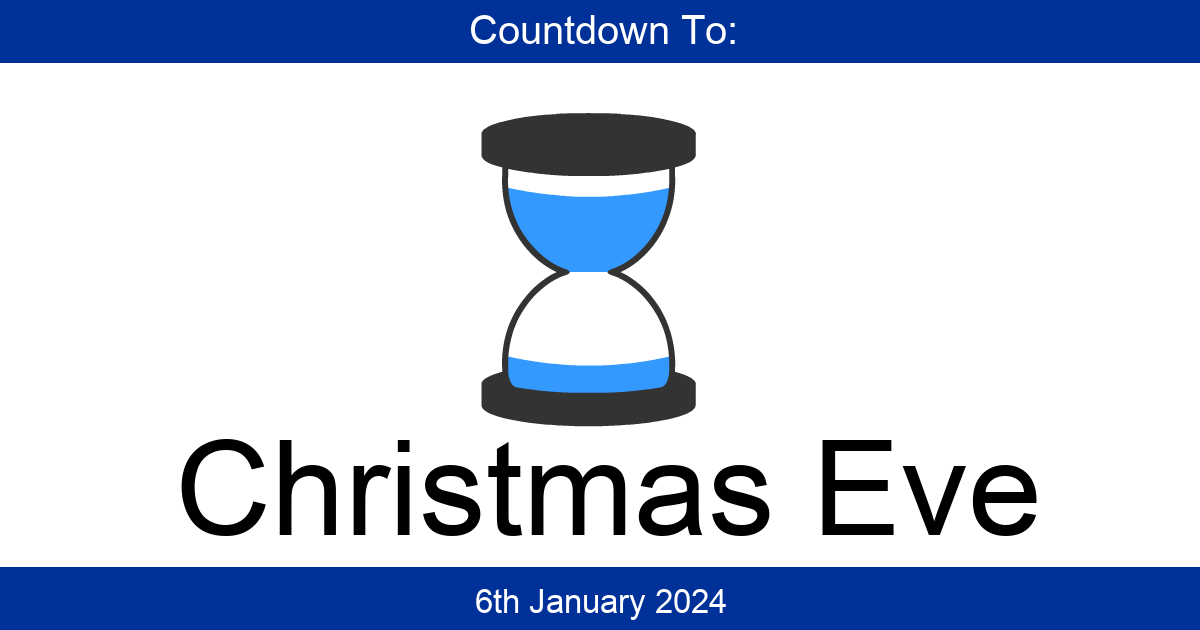 Countdown To Christmas Eve Days Until Christmas Eve