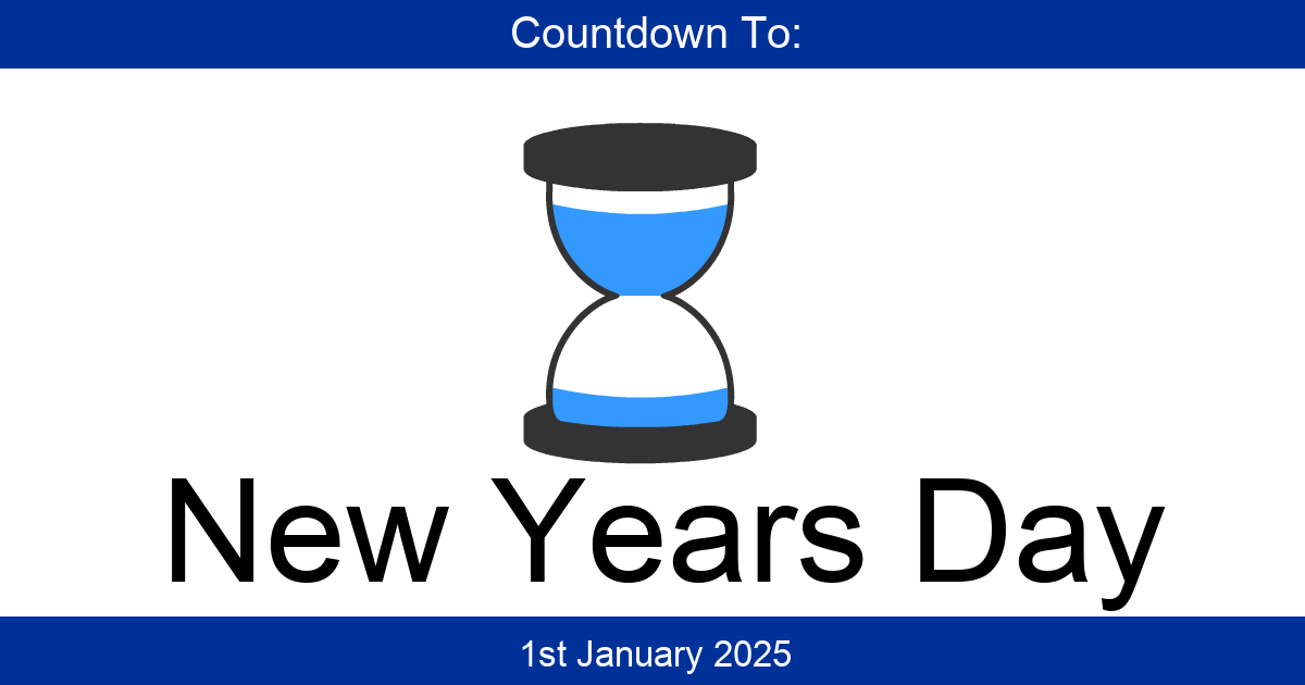 Countdown To New Years Day Days Until New Years Day
