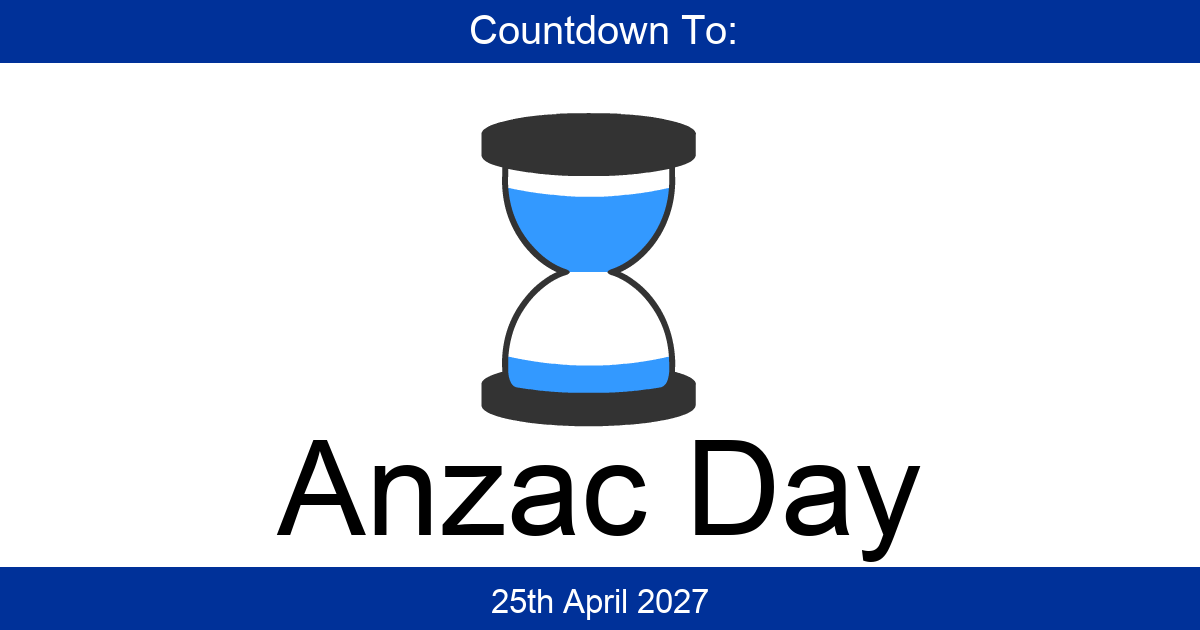 Countdown To Anzac Day | Days Until Anzac Day