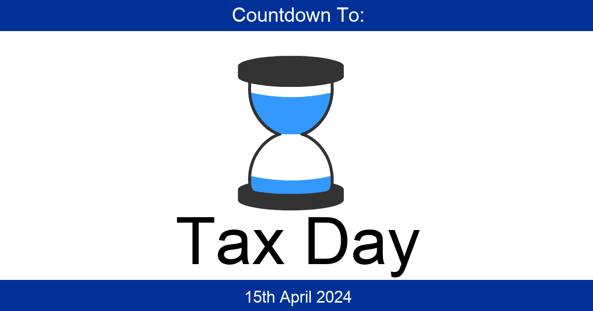 Tax Day 2024 Countdown And Reminders Leora Noelani
