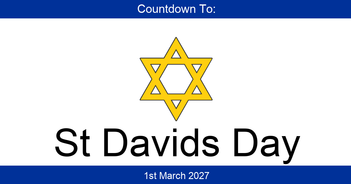 Countdown To St Davids Day | Days Until St Davids Day