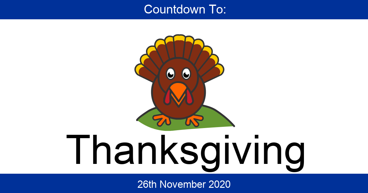 Countdown To Thanksgiving Days Until Thanksgiving