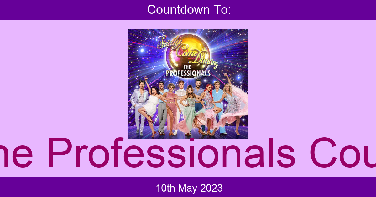 SCD The Professionals Countdown Days Since Wednesday, 10th May 2023